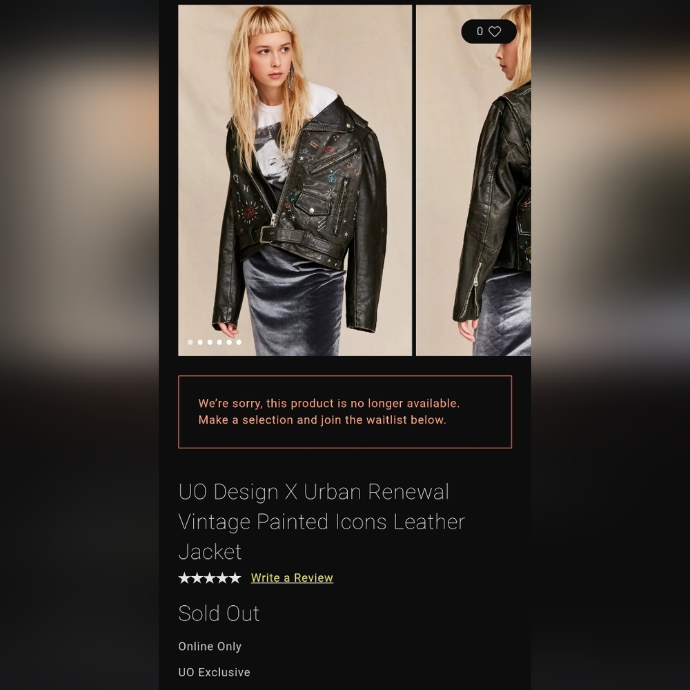 Urban Outfitters Black Leather Jacket with Colorful Artistic Accents - Picture 9 of 11
